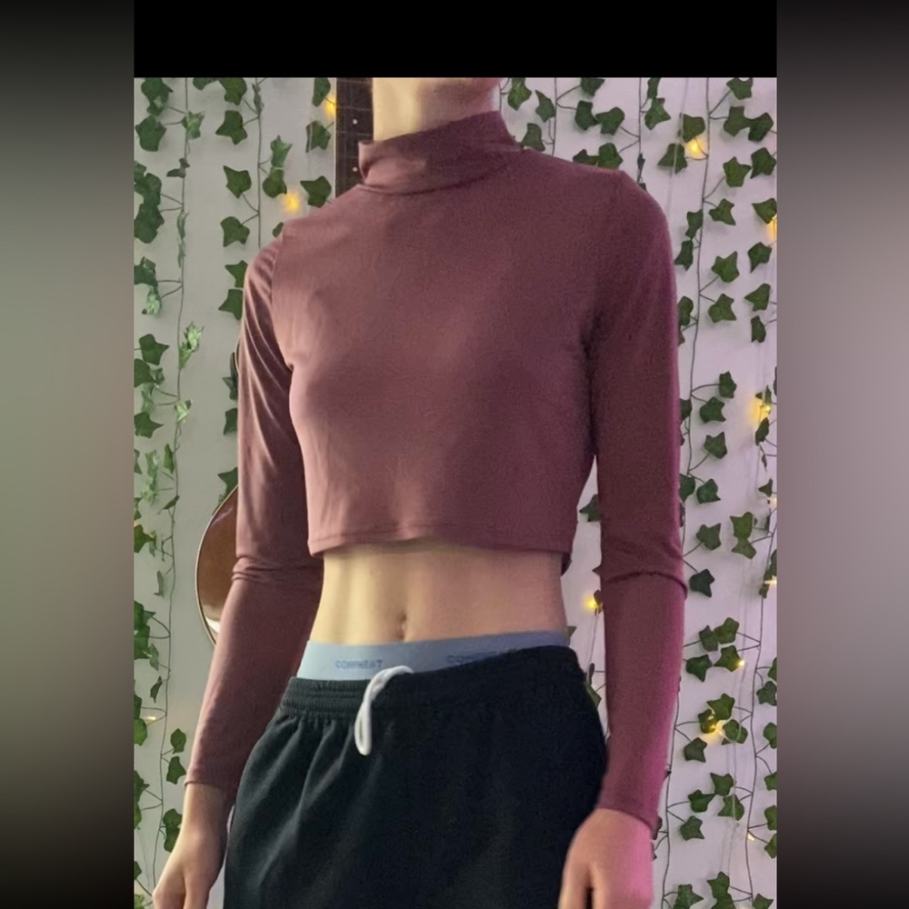 Fashion Nova Crop Top with Long Sleeves Size Large